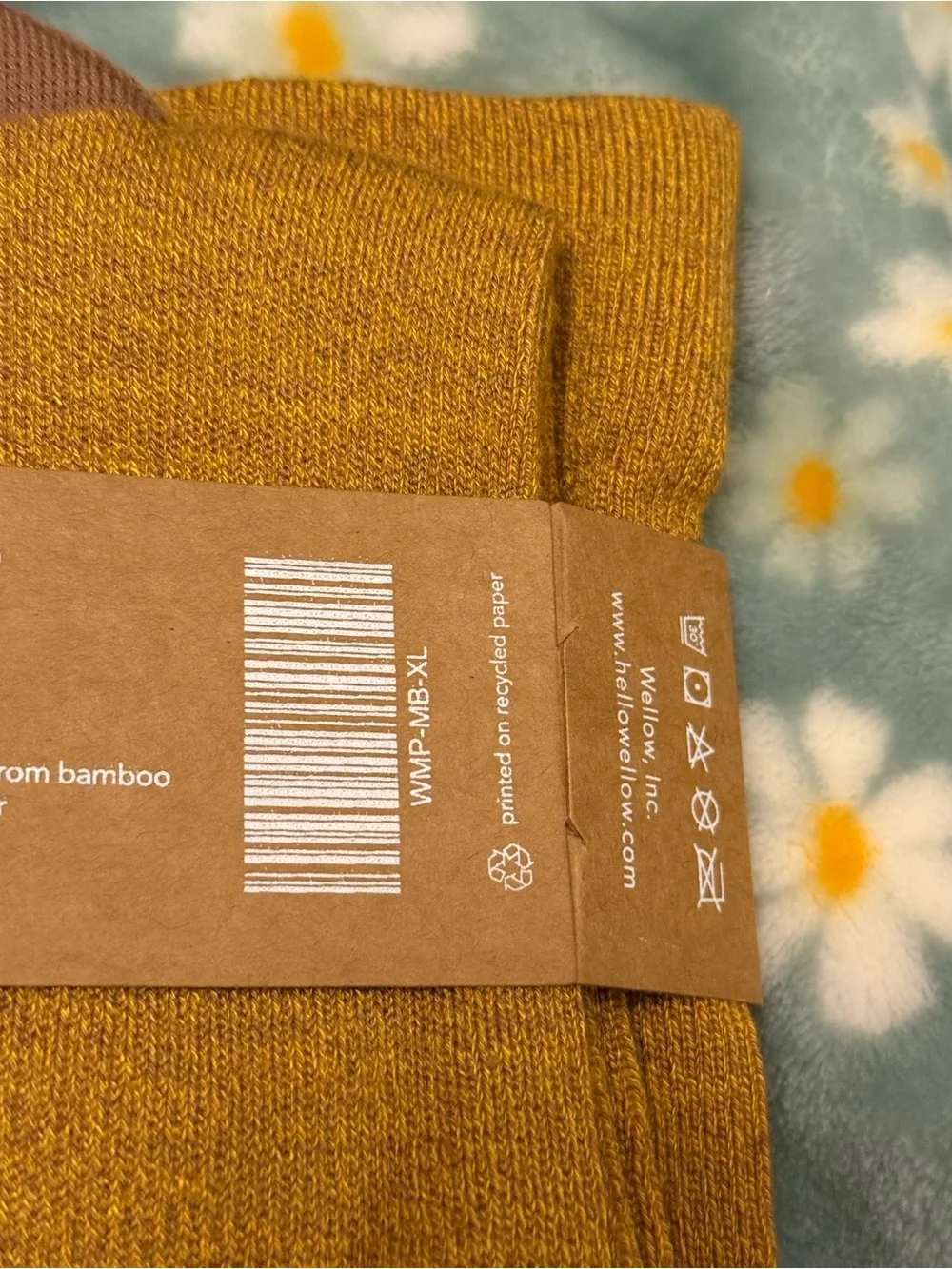 Wellow Brown Orange Wide Calf Knee High Bamboo Compression Socks - size XL